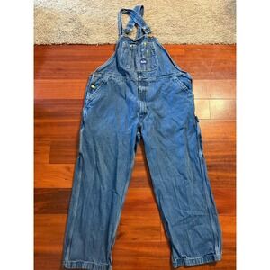Big Smith Men's 3XL Blue Denim Carpenter Bib Overalls 46x28 Vintage P333378